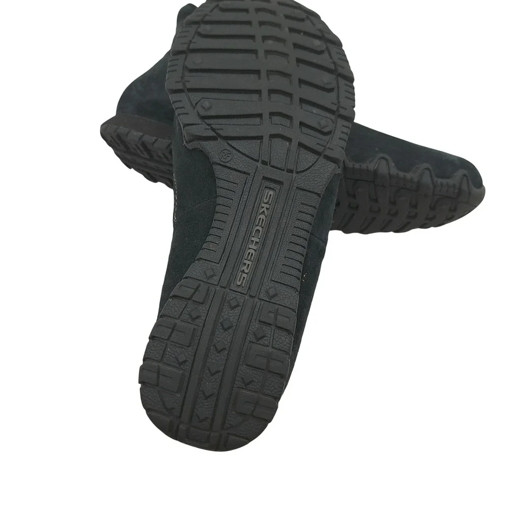 Skechers Relaxed Fit Black Suede Slip On Ankle Boots Memory Foam Women 9